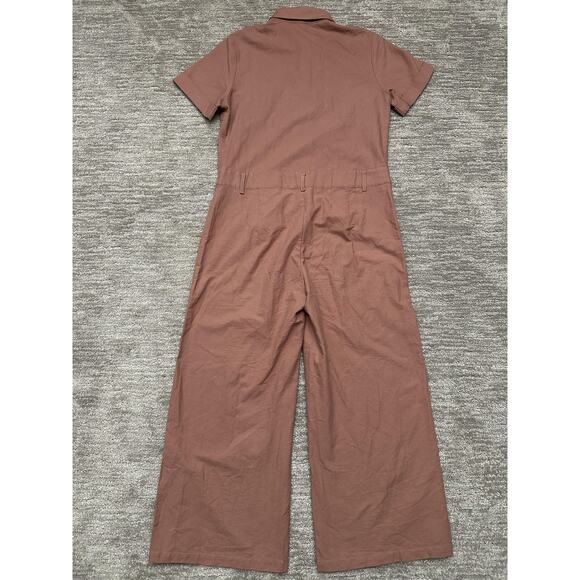 Roolee Jumpsuit Womens Large Short Sleeve Button Front Pockets One Piece Romper - Picture 4 of 14
